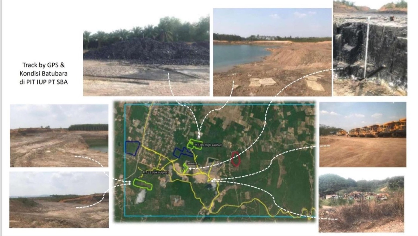 GPS mapping of the pits, PT Sumber Bara Abadi