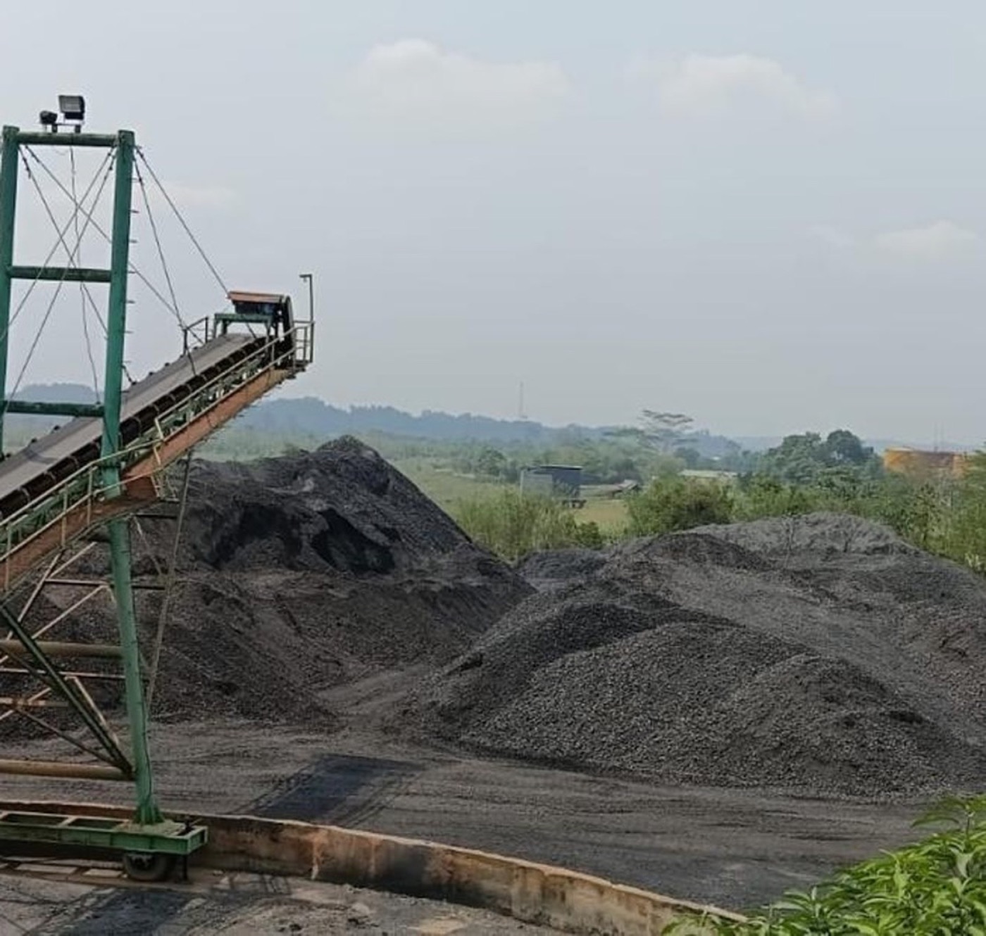 Stockpile with stacker conveyor, PT Sumber Bara Abadi